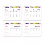 2024 Calendar Floral Desk Calendar 2024 Monthly Desktop Calendar