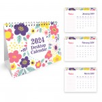 2024 Calendar Floral Desk Calendar 2024 Monthly Desktop Calendar