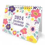 2024 Calendar Floral Desk Calendar 2024 Monthly Desktop Calendar