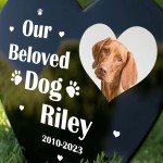 Personalised Memorial Heart Grave Marker Plaque For Pet Cat Dog 