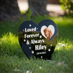 Personalised Pet Memorial Heart Grave Marker Graveside Decor