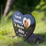 Personalised Pet Memorial Heart Grave Marker Graveside Decor