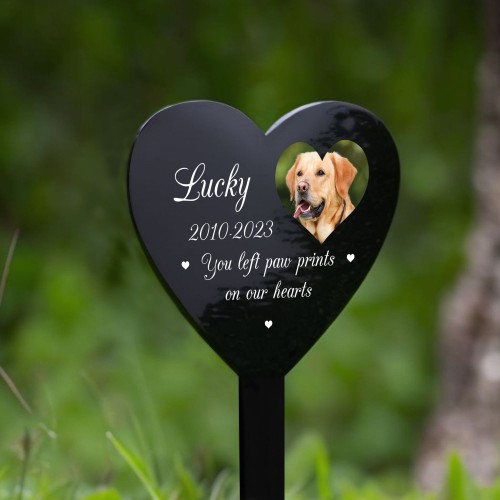 PERSONALISED Dog Pet Memorial Custom Photo Grave Marker Stake