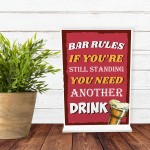 Funny Bar Rules Standing Sign For Bar Home Bar Pub Alcohol Sign