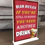 Funny Bar Rules Standing Sign For Bar Home Bar Pub Alcohol Sign