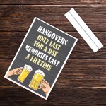 Hangovers Last For A Day Funny Pub Sign Man Cave Home Garden Bar Hangovers Last For A Day Funny Pub Sign Man Cave Home Garden Bar