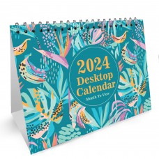 Tropical Theme Desktop Calendar 2024 Month To View Flip Calendar