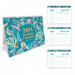 Tropical Theme Desktop Calendar 2024 Month To View Flip Calendar