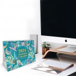 Tropical Theme Desktop Calendar 2024 Month To View Flip Calendar