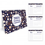 Floral Desktop Calendar 2024 Flipbook Planner For Girls Women