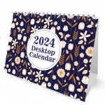Floral Desktop Calendar 2024 Flipbook Planner For Girls Women