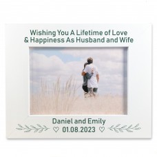 Personalised Wedding Day Gift Photo Frame For Husband Wife