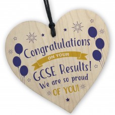 GCSE Results Congratulations Wood Heart Passed Exams Gift
