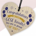 GCSE Results Congratulations Wood Heart Passed Exams Gift
