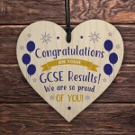 GCSE Results Congratulations Wood Heart Passed Exams Gift