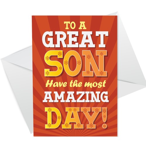 SON BIRTHDAY CARD AMAZING DAY Christmas Card For Son From Mum SON BIRTHDAY CARD AMAZING DAY Christmas Card For Son From Mum
