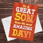 SON BIRTHDAY CARD AMAZING DAY Christmas Card For Son From Mum SON BIRTHDAY CARD AMAZING DAY Christmas Card For Son From Mum