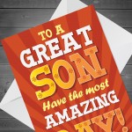 SON BIRTHDAY CARD AMAZING DAY Christmas Card For Son From Mum SON BIRTHDAY CARD AMAZING DAY Christmas Card For Son From Mum