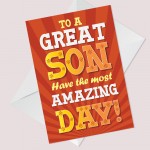 SON BIRTHDAY CARD AMAZING DAY Christmas Card For Son From Mum SON BIRTHDAY CARD AMAZING DAY Christmas Card For Son From Mum
