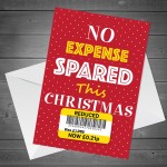 Reduced Sticker Funny Christmas Card For Husband Wife Brother 