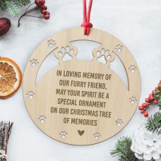 Memorial Christmas Tree Decoration Wooden Hanging Bauble