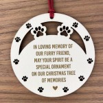 Memorial Christmas Tree Decoration Wooden Hanging Bauble