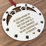 Memorial Christmas Tree Decoration Wooden Hanging Bauble