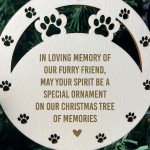 Memorial Christmas Tree Decoration Wooden Hanging Bauble