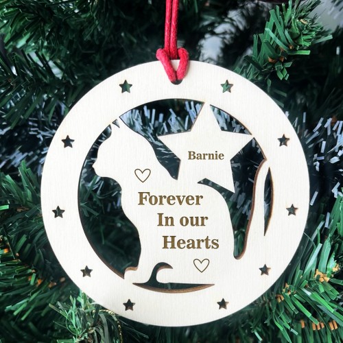 Cat Memorial Christmas Decoration Personalised Hanging Bauble