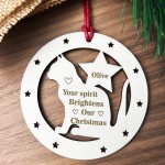 Personalised Cat Memorial Christmas Decoration Hanging Bauble