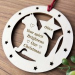 Personalised Cat Memorial Christmas Decoration Hanging Bauble