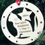 Personalised Cat Memorial Christmas Decoration Hanging Bauble
