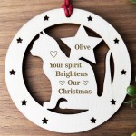 Personalised Cat Memorial Christmas Decoration Hanging Bauble