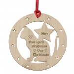 Personalised Cat Memorial Christmas Decoration Hanging Bauble