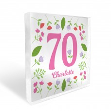 70th Birthday Gifts For Nan Mum Women Her PERSONALISED Block
