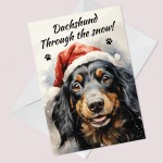 Daschshund Christmas Card Funny Christmas Card For Mum Dad