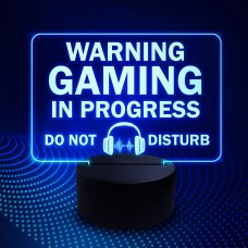 Gaming In Progress LED Neon Gaming Plaque For Boys Bedroom