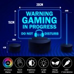 Gaming In Progress LED Neon Gaming Plaque For Boys Bedroom