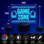 Gaming Room Neon LED Light Up Plaque GAME ZONE Sign Gamer Gifts