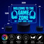 Game Zone Welcome LED Neon Sign For Boys Bedroom Gamer Gifts