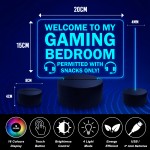 Gaming Room Welcome LED Plaque Gaming Decor For Boys Bedroom 