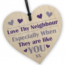 Neighbour Thank You Wood Heart Best Neighbour Present Friendship