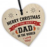 Dad Gift From Daughter Son Wooden Hanging Christmas Heart 