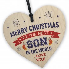 Christmas Gifts For Son Wooden Hanging Heart Handmade Keepsake