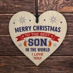 Christmas Gifts For Son Wooden Hanging Heart Handmade Keepsake