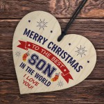 Christmas Gifts For Son Wooden Hanging Heart Handmade Keepsake