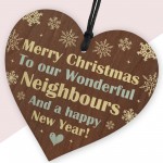 Neighbour Christmas Gift Friendship Gift Handmade Wooden Heart