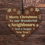 Neighbour Christmas Gift Friendship Gift Handmade Wooden Heart