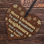 Neighbour Christmas Gift Friendship Gift Handmade Wooden Heart