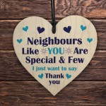 Neighbour Gift Plaque Wood Heart Friendship Gift Neighbour